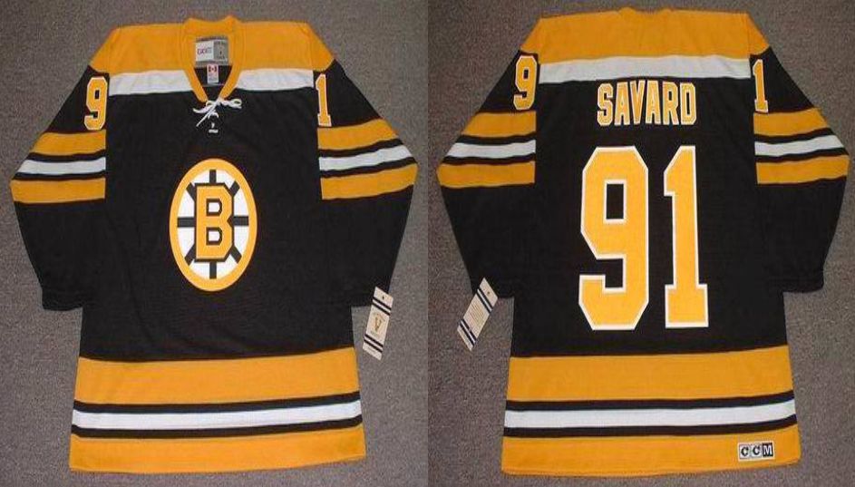 2019 Men Boston Bruins #91 Savard Black CCM NHL jerseys